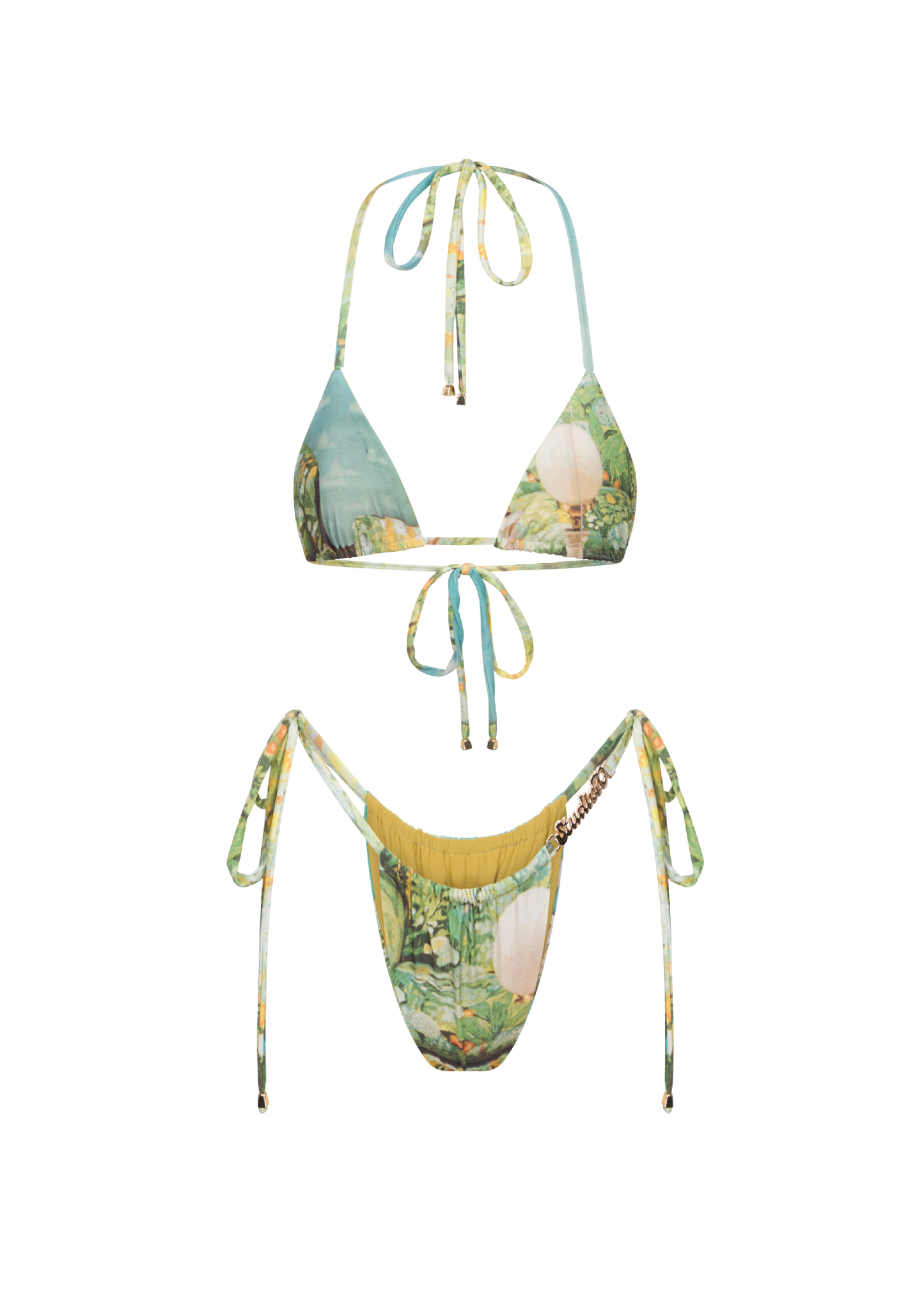 'Garden Room' Drawstring Bikini Set
