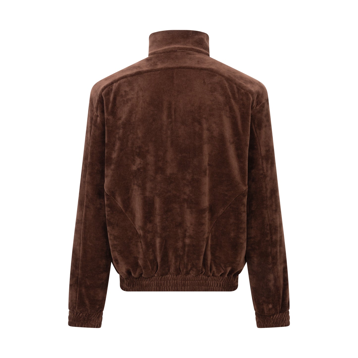 Mens Velour Tracksuit Top - BROWN