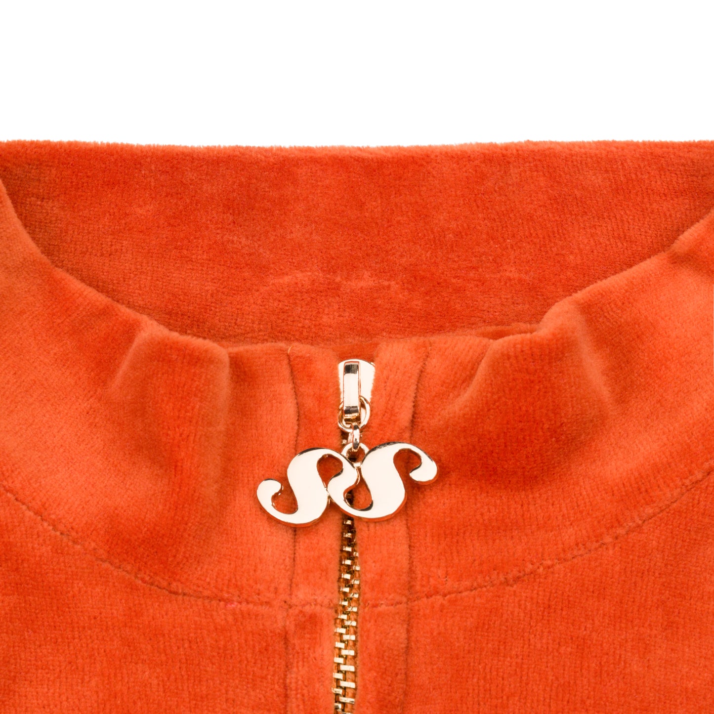 Contour Velour Tracksuit Top - Orange