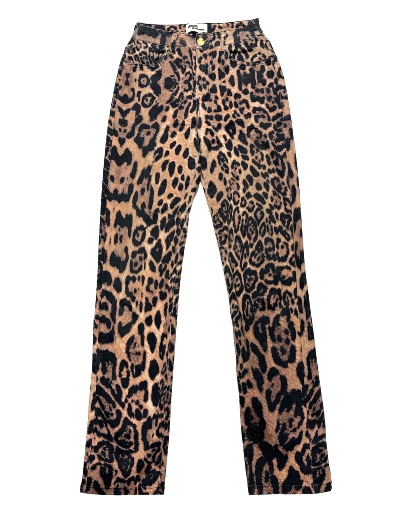 'Fierce' Leopard Print Denim High Waisted Jeans