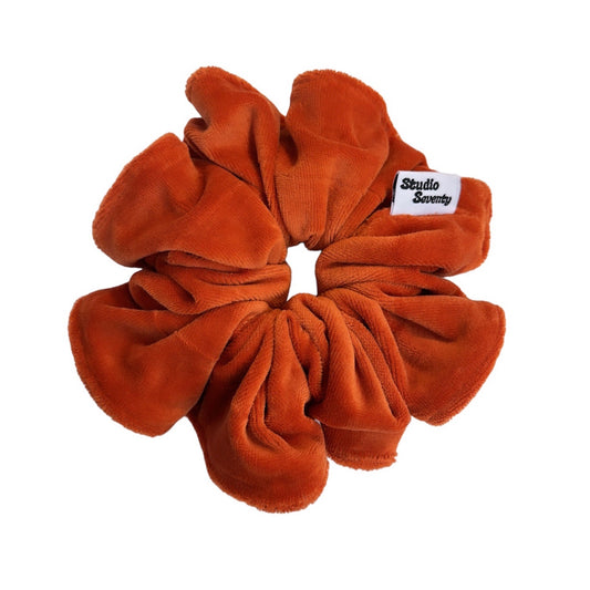 Orange Velour Scrunchie