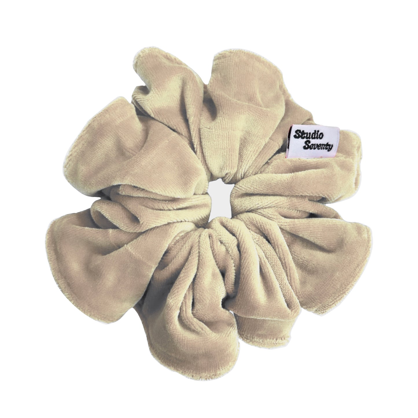 Cream Velour Scrunchie