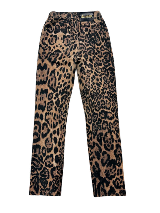 'Fierce' Leopard Print Denim High Waisted Jeans