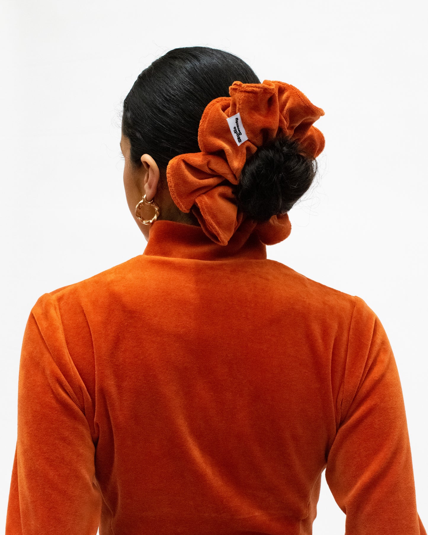 Orange Velour Scrunchie