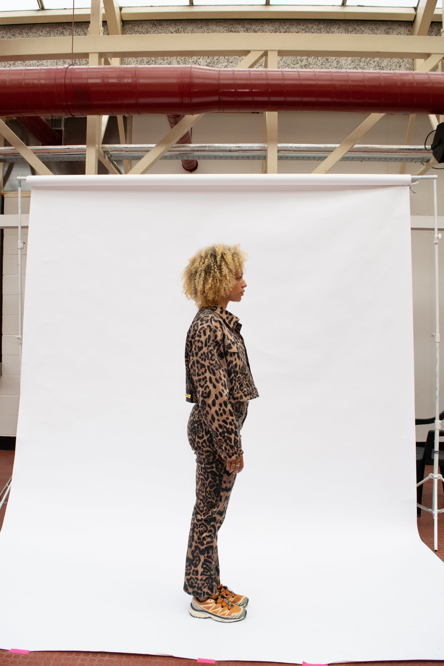 'Fierce' Leopard Print Denim Jacket