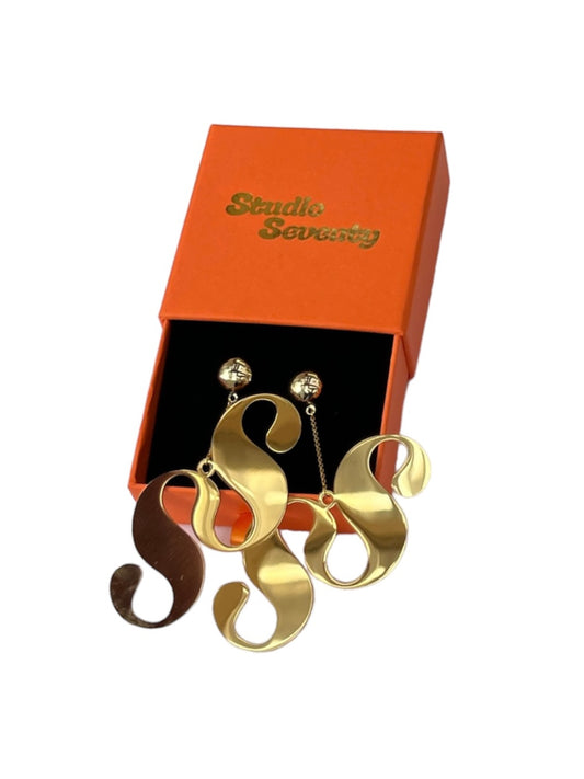 Gold Monogram Door Knocker Earrings