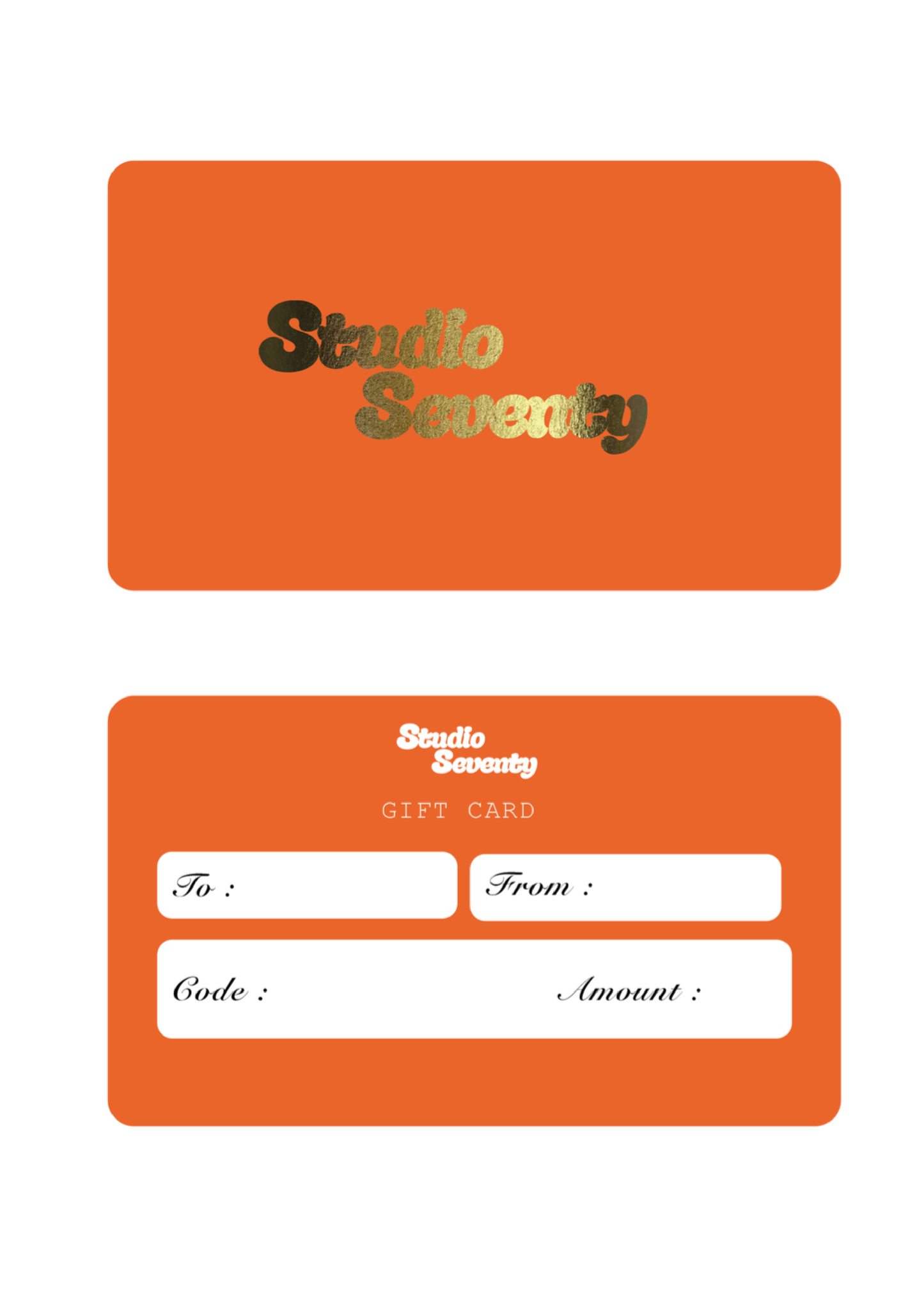 Studio Seventy Gift Card