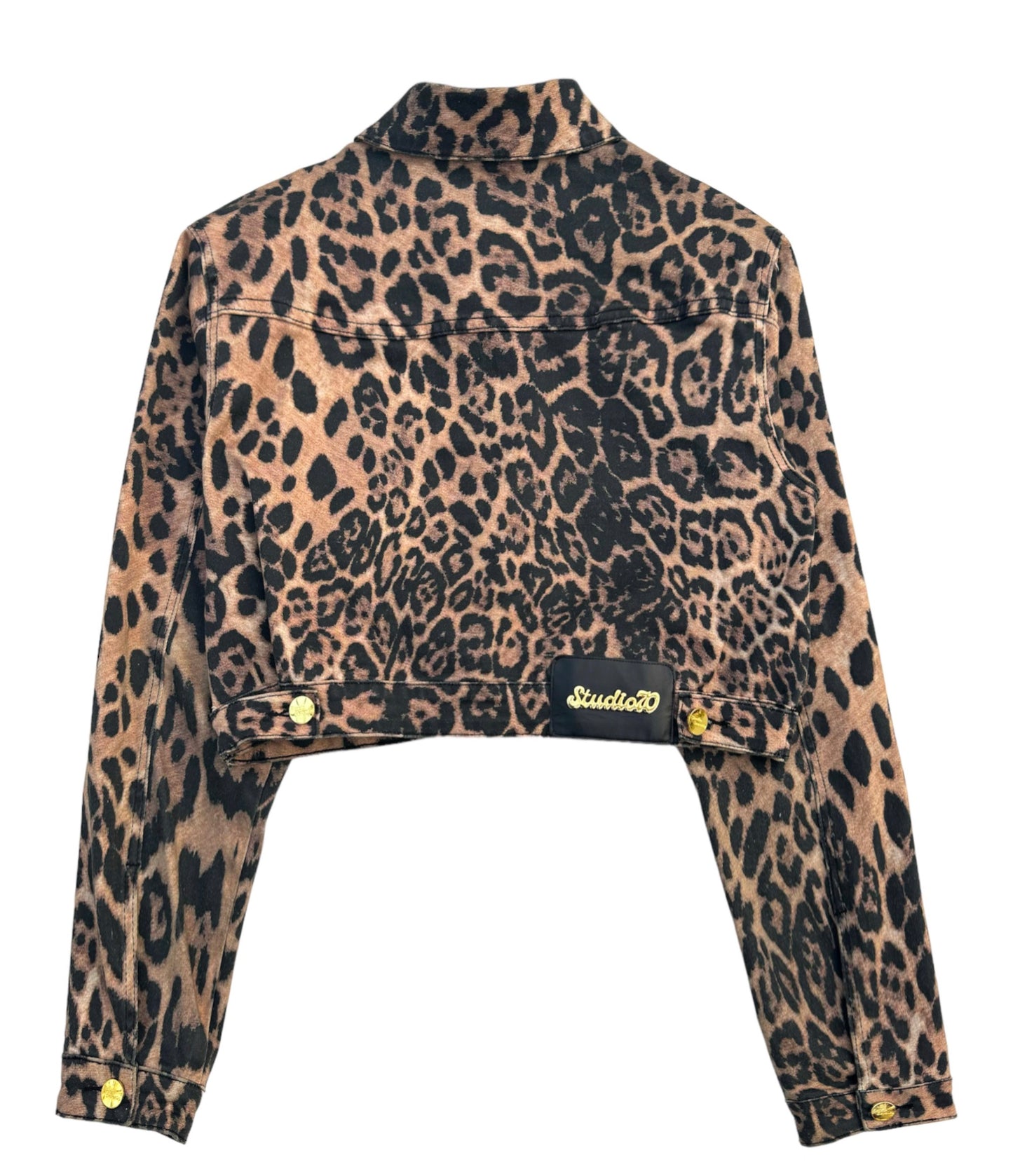 'Fierce' Leopard Print Denim Jacket