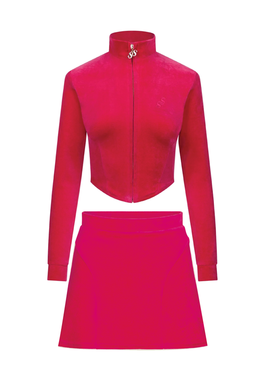 Contour Velour Skirt Set - Fuchsia Pink