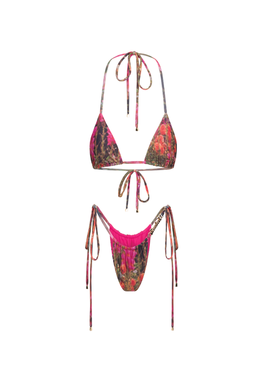 Drawstring 'Flora' Print Bikini