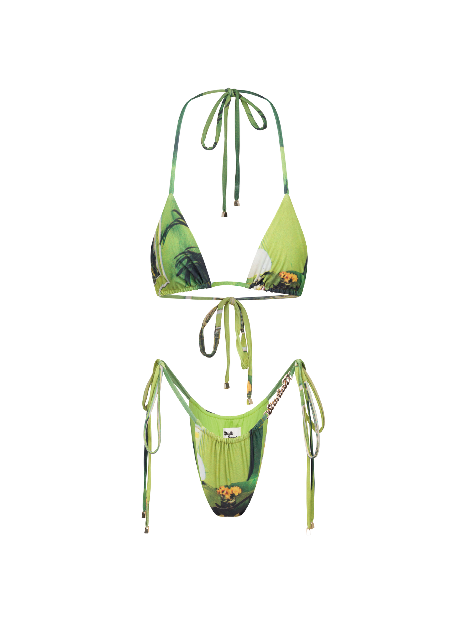 Drawstring 'Sweet Pea' Print Bikini