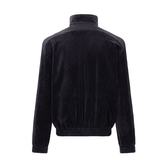 Mens Velour Tracksuit Top - BLACK