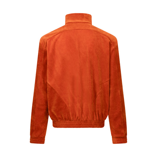 Mens Velour Tracksuit Top - ORANGE