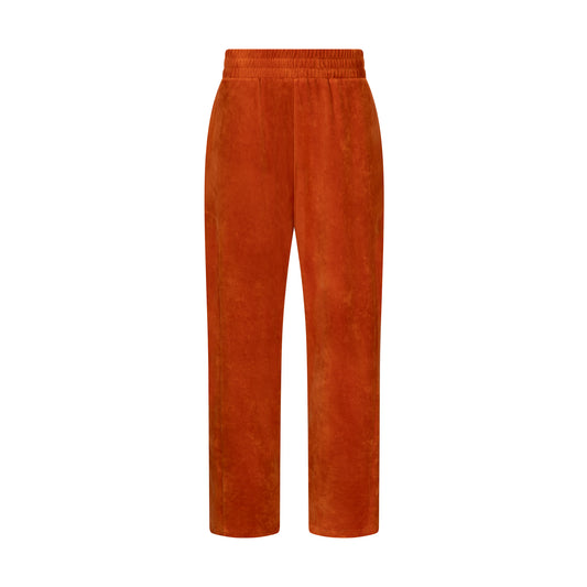 Mens Velour Tracksuit Bottoms - ORANGE