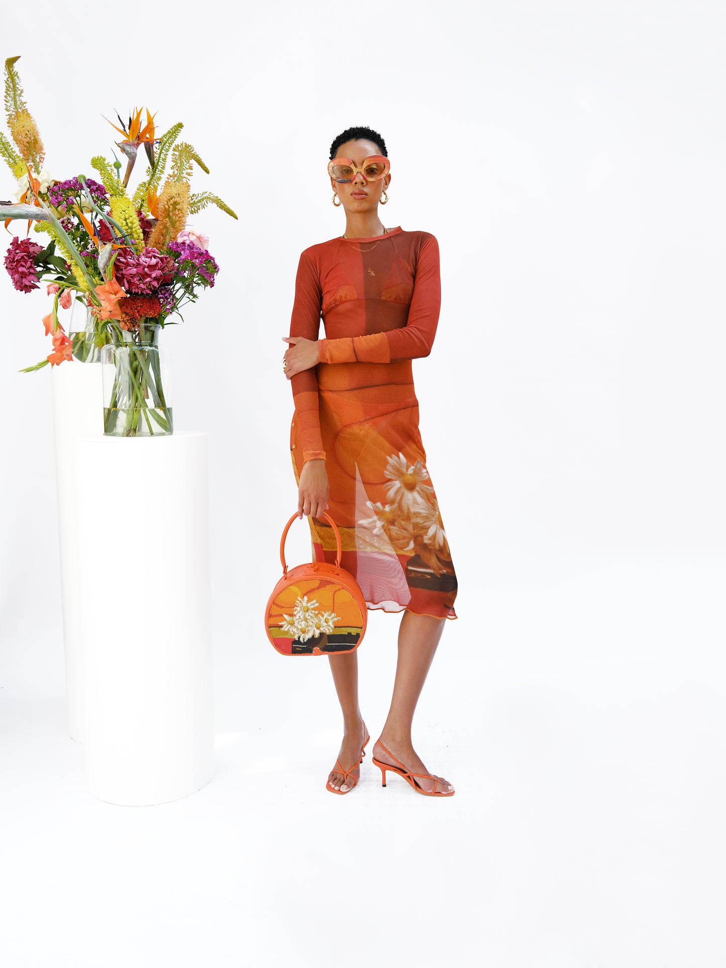 Orange Sofa Mesh Dress